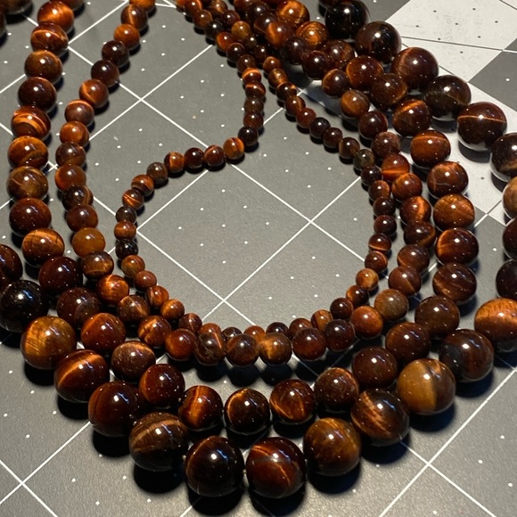 Jewelry - Set Natural Red Tiger Eye Stone Beads 10/8/6/4mm